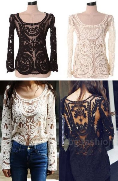 Blusa estilo crochet modelo 1